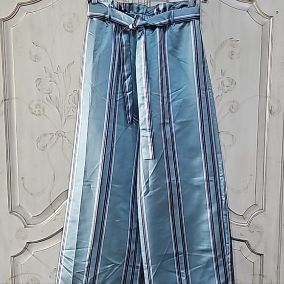 NWT Hermant & Nandita Mint Striped Wide Leg Pant Sz M - Picture 5 of 16